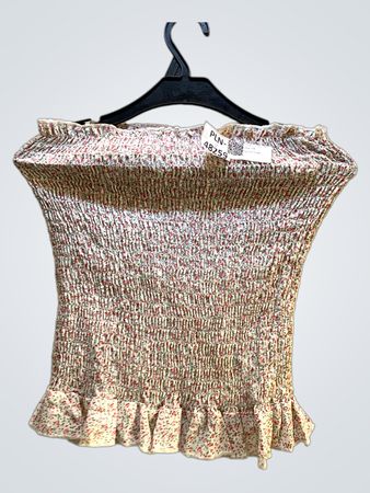 FaithVintage Smocked Floral Tube Top mit Rüschensaum
