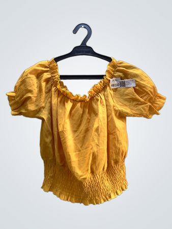 FaithVintage Gelbes Puffärmeltop