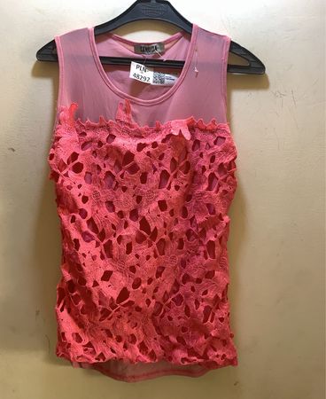 CANDIDA Pink Lace Tank Top