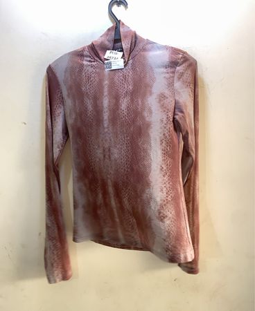 Kiki Riki Long Sleeve Mock Neck Snake Print Top