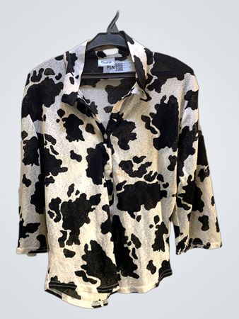 Pimkie Cow Print Button-Up Shirt