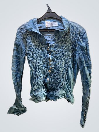 FaithVintage Blau Texturiertes Hemd