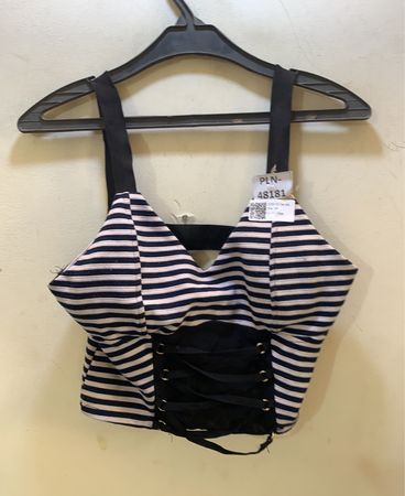 FaithVintage gestreiftes Korsagen-Crop-Top