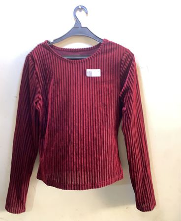 FaithVintage Burgundy Ripp Longsleeve Top