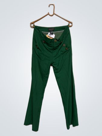 coreylynncalter Grüne Knopf-Front-Hosen