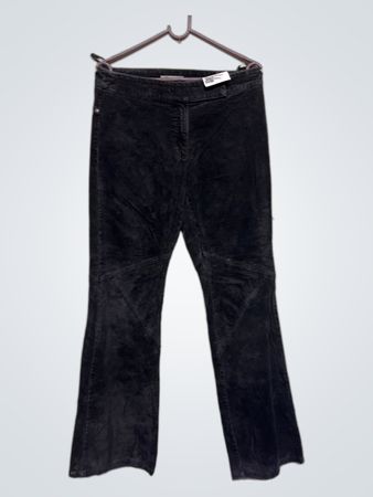 Schwarze Cordflor-Hosen mit Schlag