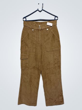 Braune Corduroy Cargo-Hose