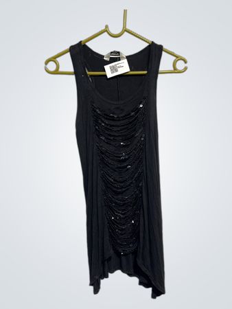 Schwarzes Tanktop mit Pailletten