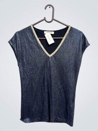 MORGAN V-Neck Metallic Stricktop