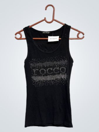 PTI LOU LOU Schwarzes Tanktop mit Strassverzierung