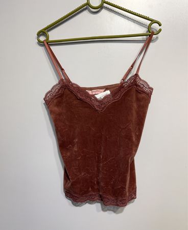 Hunkemöller Brown Velvet Lace Trim Cami NT-66285