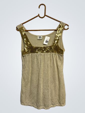 BAY Damen Gold Pailletten Tanktop
