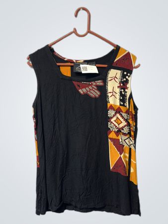 Wickeln mit Anthony Ärmellosem Schwarzen Patchwork-Top