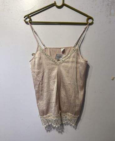 Rosa Spitzensaum-Cami