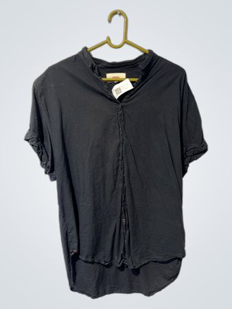 Xirena Schwarze Kurzarm Hemd mit Knopfleiste