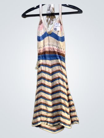 FaithVintage Gestreiftes Strick-Halterkleid