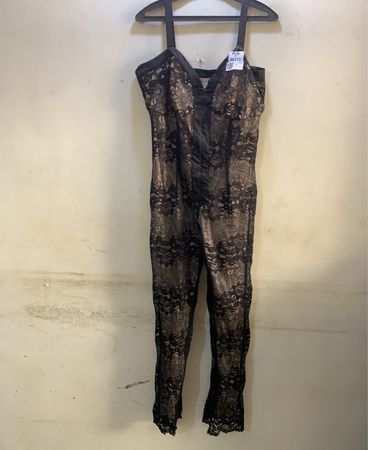 FaithVintage Schwarzer Spitzen-Overall