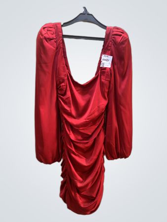 FaithVintage Rotes Rüschen-Minikleid