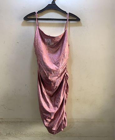 FaithVintage Pink Ruched Slip Dress