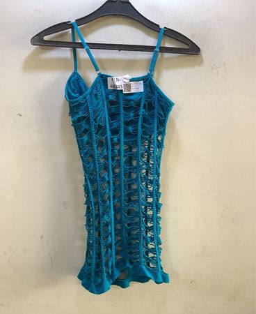 FaithVintage Blue Distressed Slip Dress