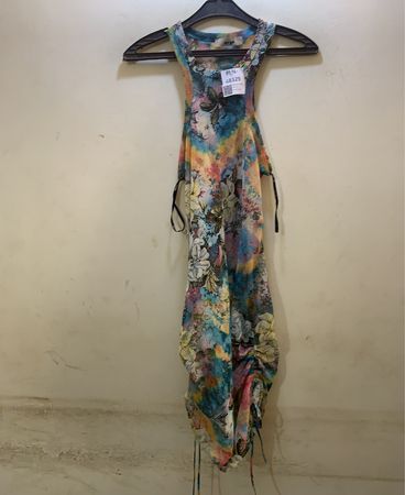 An'ge Floral Print Ruched Dress