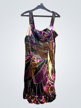 Satin Kleid mit abstraktem Druck