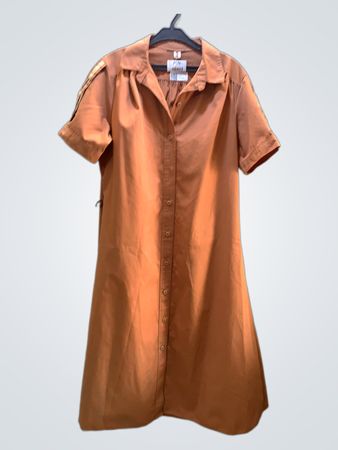 Plen Orange Button-Up Kleid