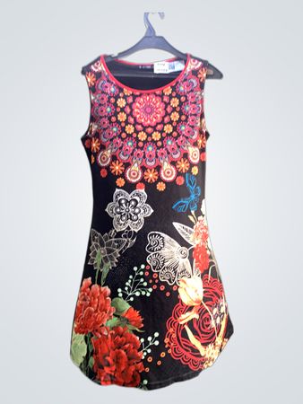 101 IDEAS Ärmelloses Kleid mit Blumenmuster