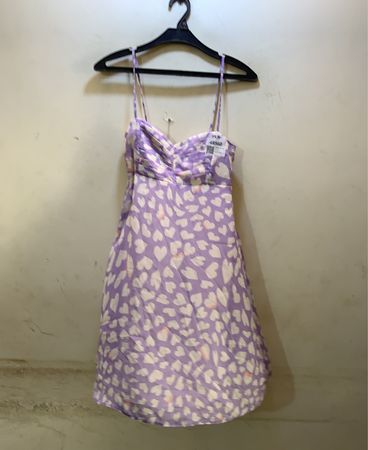 Lila Herz Druck Midikleid