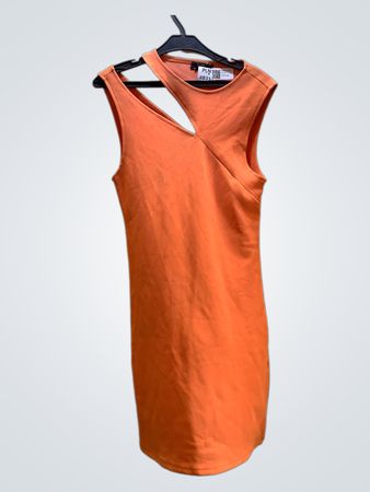 Bershka Orange Cut-out Mini Kleid