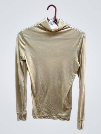 Beige Rollkragen Langarmshirt