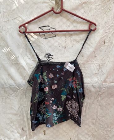 Floral Print Lace Trim Cami
