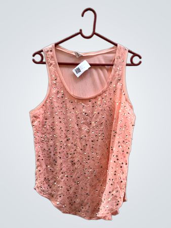 Pink Pailletten-Trägershirt