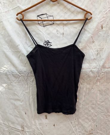 Sisley Schwarzes Spaghetti-Träger Tanktop