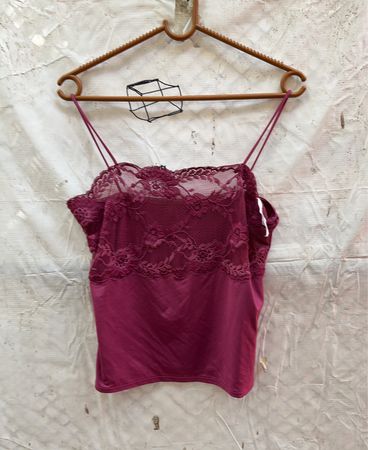 Maroon Spitzenbesatz Cami
