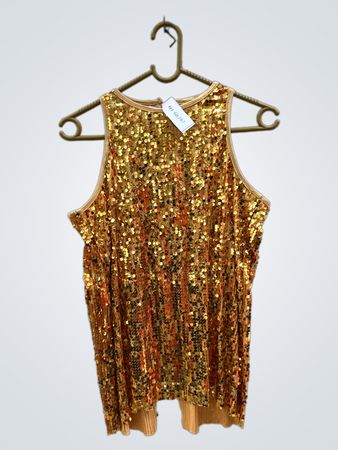 Goldene Pailletten ärmelloses Top