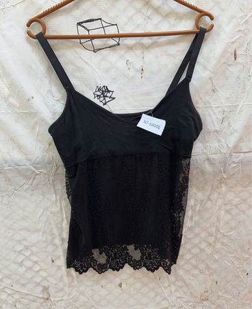 Schwarze Spitzenbesatz-Camisole