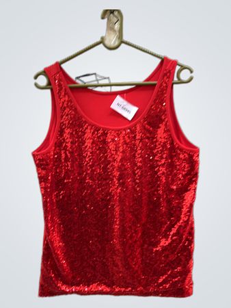 Rotes Pailletten-Top