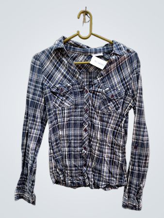 Memphis Plaid Langarm Hemd mit Knopfleiste