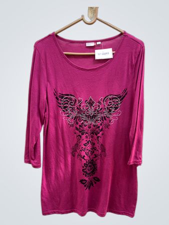 OUTFIT FASHION Pink Verziertes Langarmoberteil