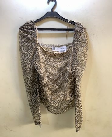 FaithVintage Leopardenmuster Mesh-Top