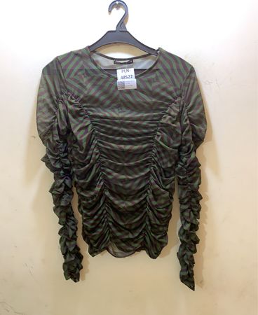 Zara Ruched Mesh Top