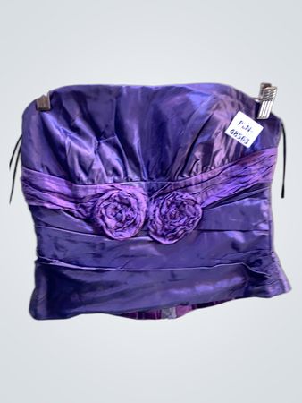 Linea Raffaelli Lila Trägerloses Korsettoberteil mit floralem Schmuck