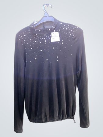 FaithVintage Strass-Mockneck Langarmoberteil
