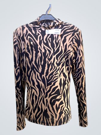 FaithVintage Langarm-Zebra-Print-Pullover