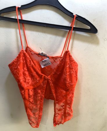 Bershka Orange Spitzen-Cami-Top