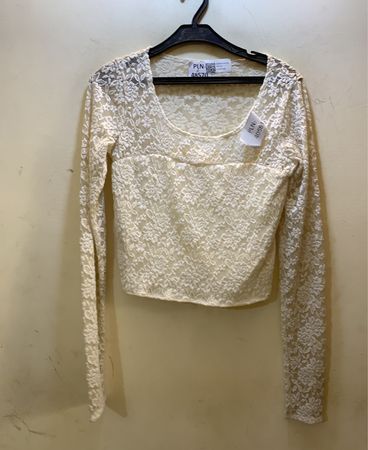 FaithVintage Spitzen Langarmbluse