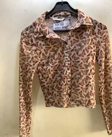 Stradivarius Schmetterling-Print Mesh-Top