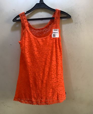 FaithVintage Orange Lace Tank Top