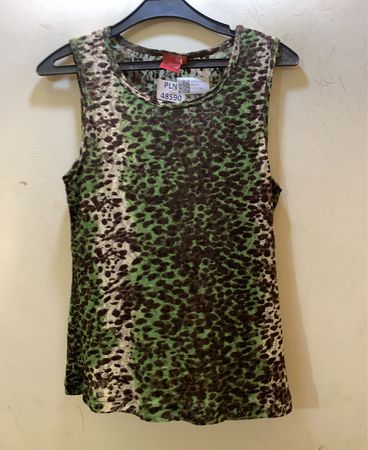 Grünes und schwarzes Leopardenmuster-Top
